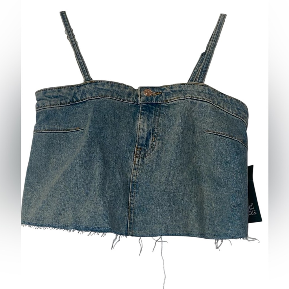 Wild Fable Denim Blue Crop Top